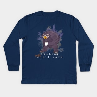 Owlbear REALLY Don't Care Kids Long Sleeve T-Shirt